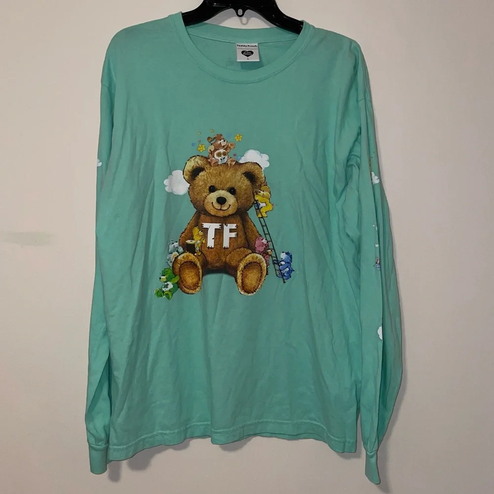 Teddy Fresh x Care Bears Long Sleeve Tee with Care Bear Design on Sleeves Large - Picture 1 of 7